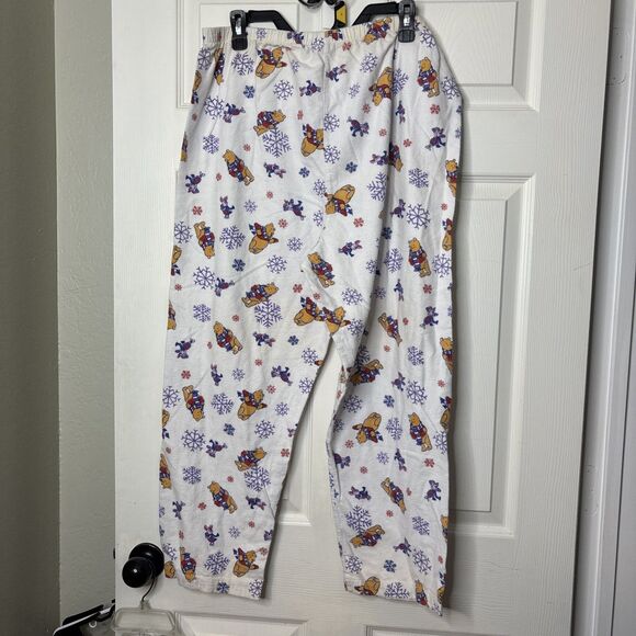 Pooh Vintage Large Winter Pajama Set 100 Percent Cotton Red Trim Disney Sleep - Picture 7 of 8